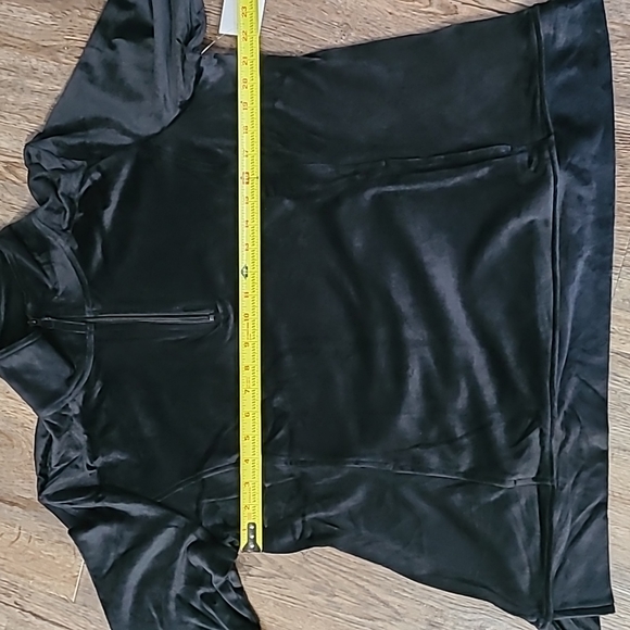 CROFT & BARROW BRAND WOMEN'S PLUS SIZE BLACK LUSH VELOUR 1/4 ZIP JACKET SIZE XL - Picture 7 of 10